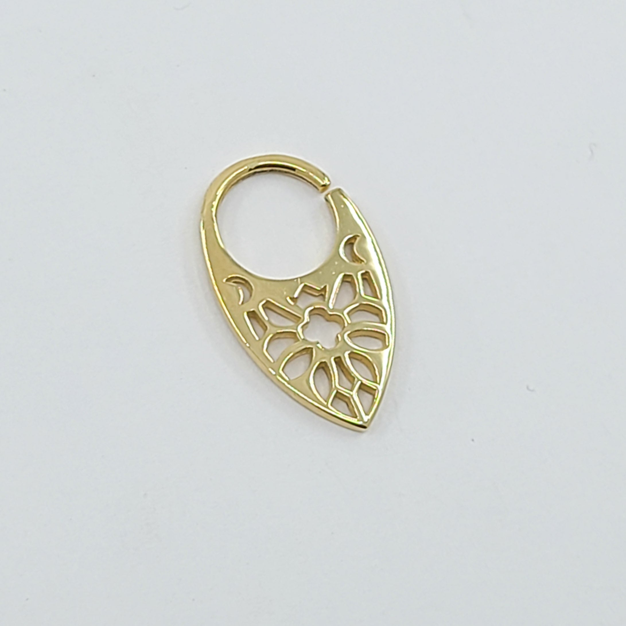 10K Yellow Gold Moon Phase Septum, Cathedral