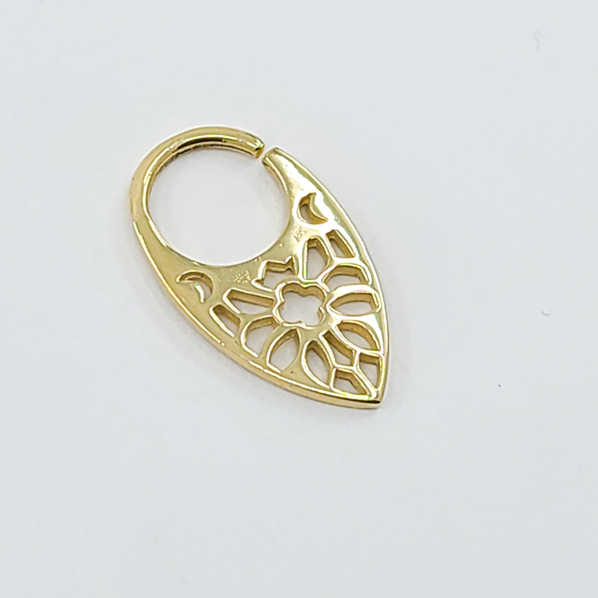 10K Yellow Gold Moon Phase Septum, Cathedral