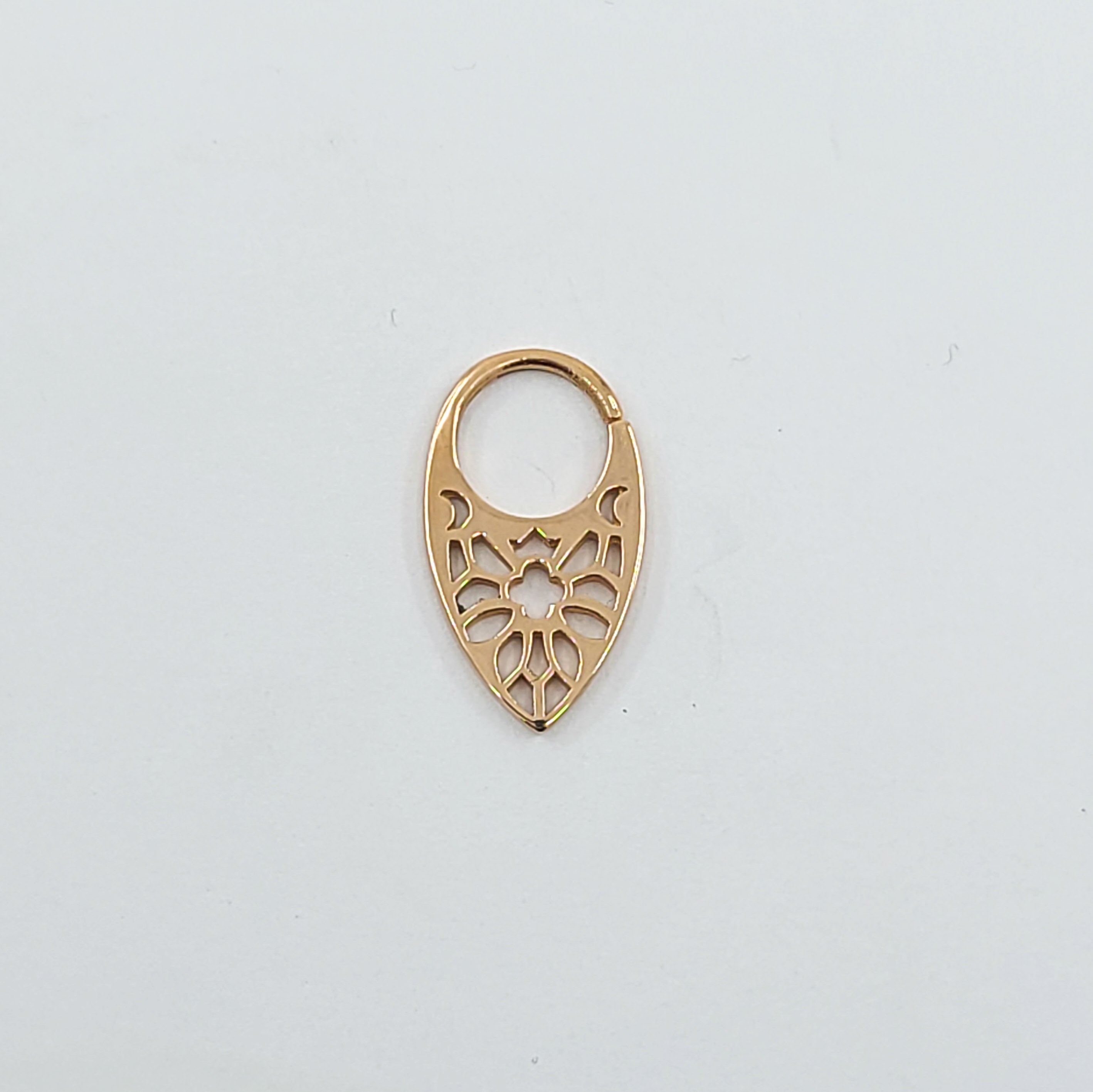 Collection of 10K 14K Rose Gold Moon Phase Septum, Stained Glass in a gallery layout