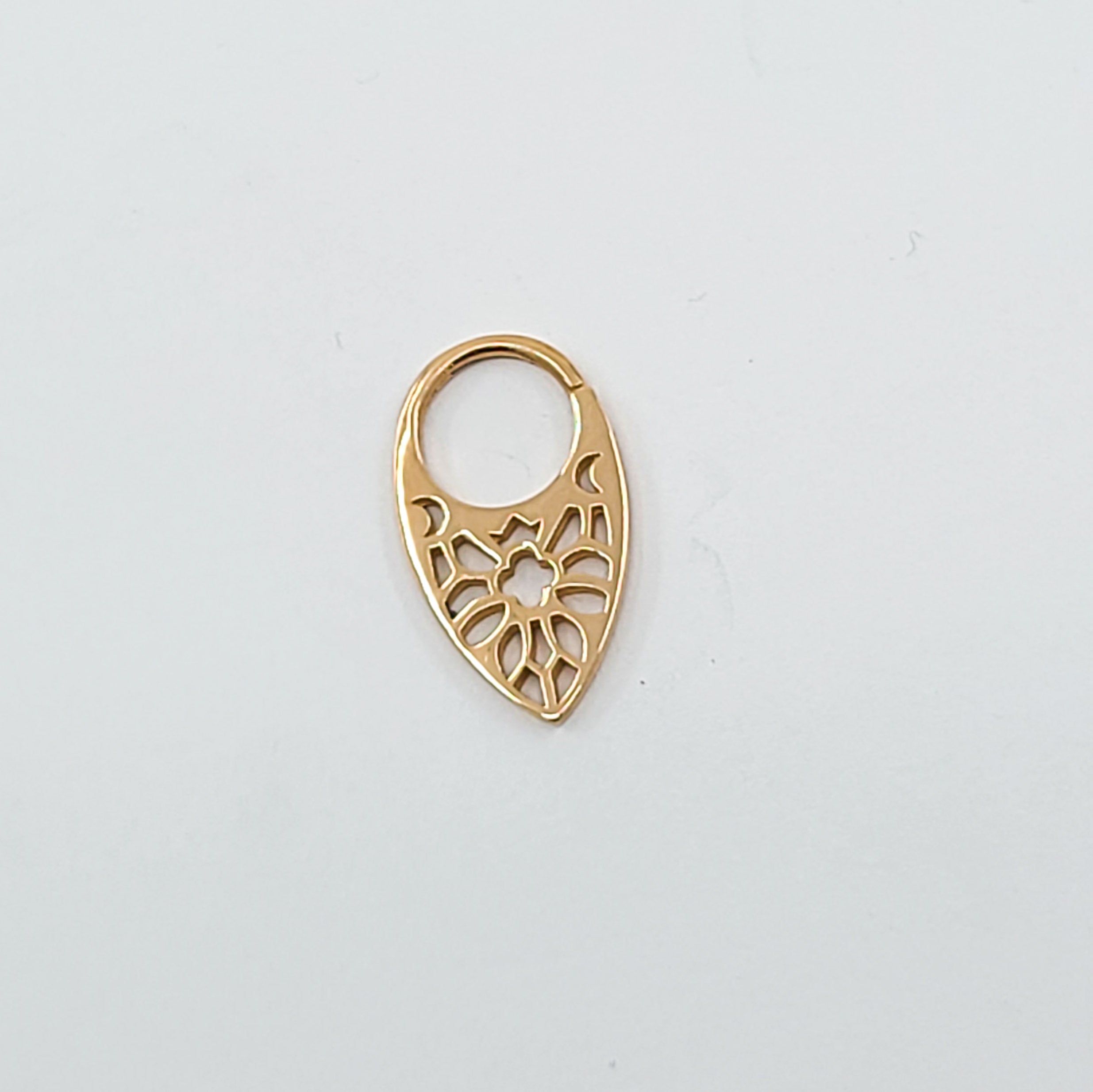 Collection of 10K 14K Rose Gold Moon Phase Septum, Stained Glass in a gallery layout