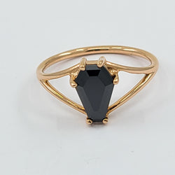 Collection of Black Coffin Rose Gold Engagement Ring (6x9) in a gallery layout