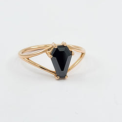 Collection of Black Coffin Rose Gold Engagement Ring (6x9) in a gallery layout