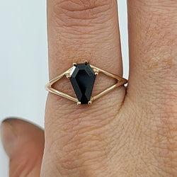 Collection of Black Coffin Rose Gold Engagement Ring (6x9) in a gallery layout