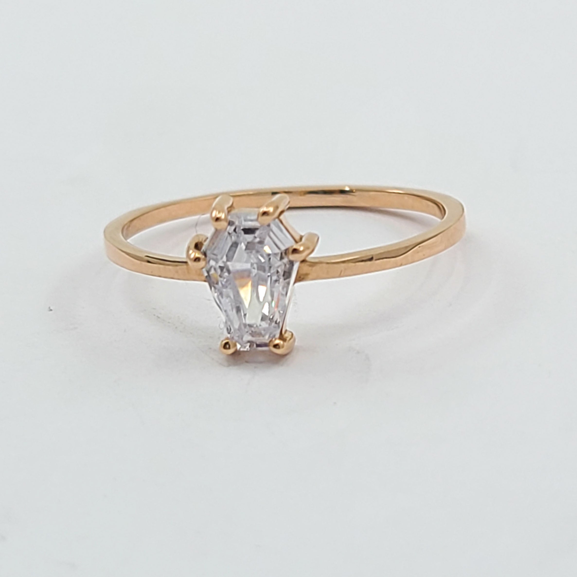 Collection of Non Diamond Coffin Engagement Ring (5x7) in a gallery layout