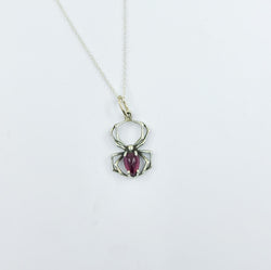 Collection of Radiant Red Garnet Cab Spider Pendant in a gallery layout