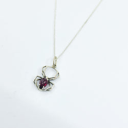 Collection of Radiant Red Garnet Cab Spider Pendant in a gallery layout