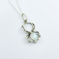 Collection of Rainbow Moonstone Spider Pendant in a gallery layout