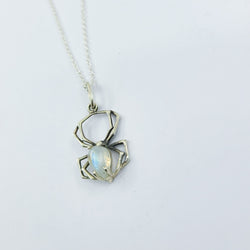 Collection of Rainbow Moonstone Spider Pendant in a gallery layout