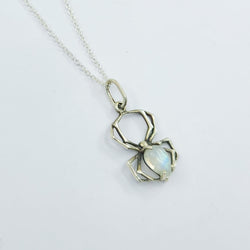 Collection of Rainbow Moonstone Spider Pendant in a gallery layout