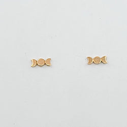 Collection of Boucles d'oreilles Minuscule Lune - Or Rose 10K 14K in a gallery layout