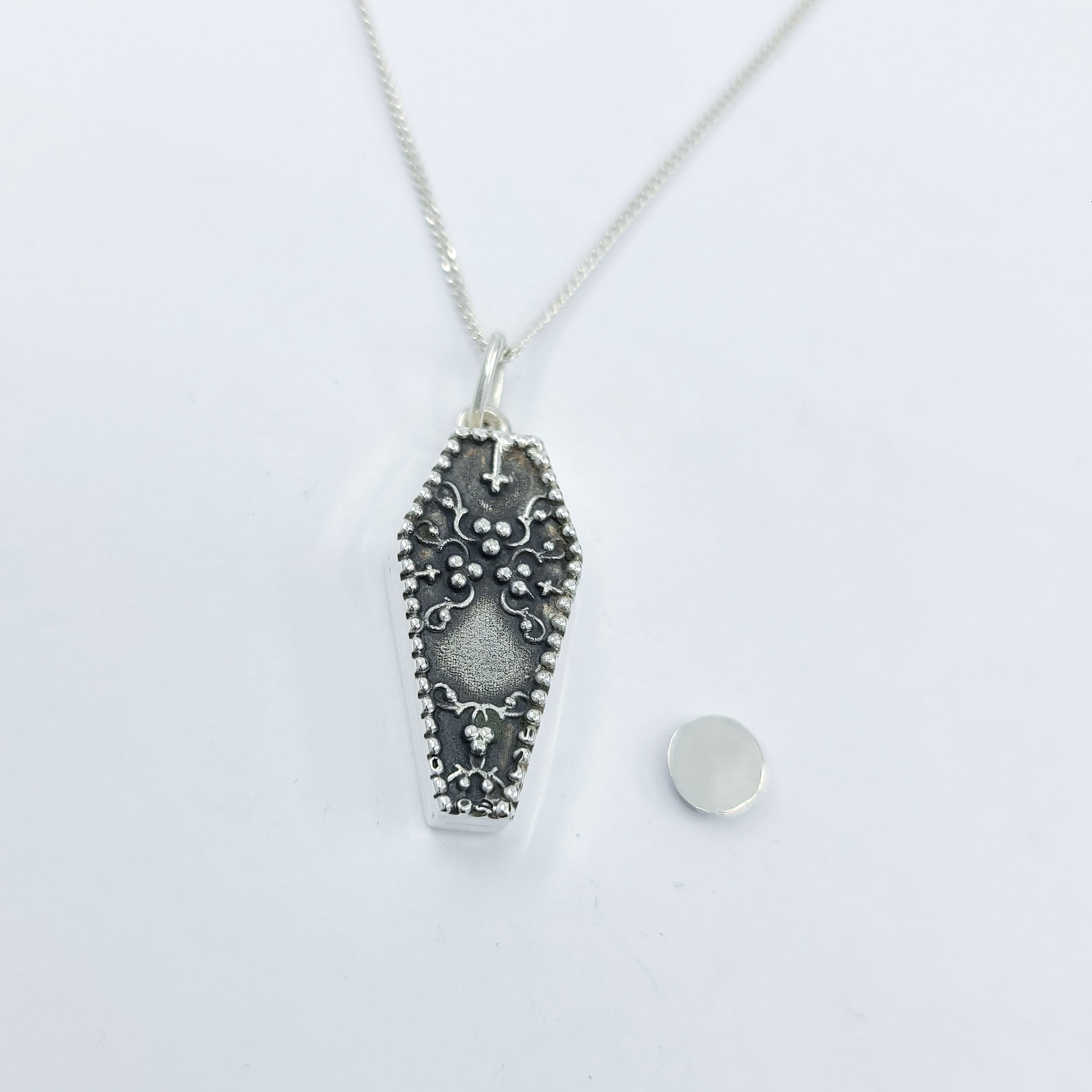 Gothic Coffin Urn Pendant Necklace