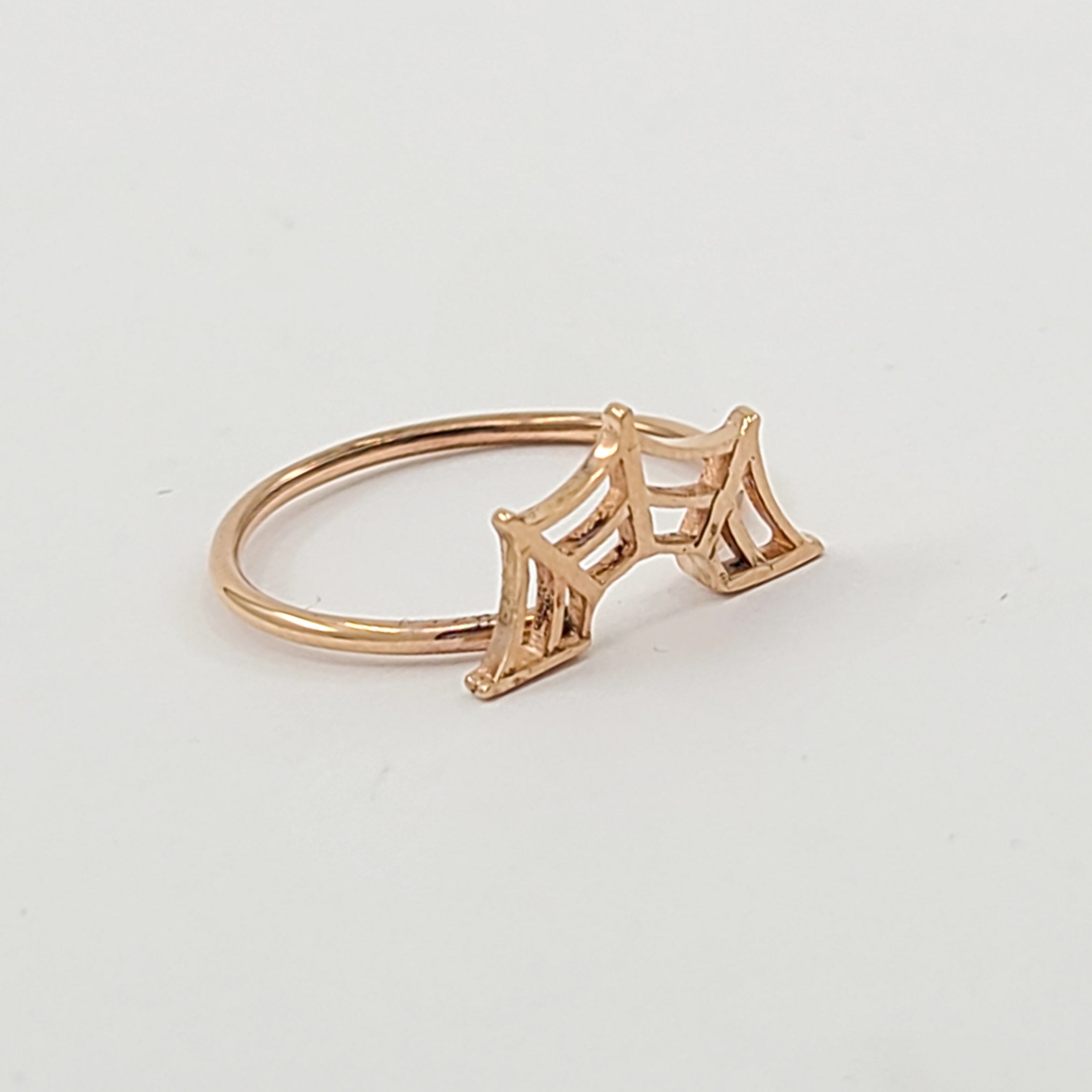 Collection of 10K - 14K Rose Gold Spider Web Ring in a gallery layout