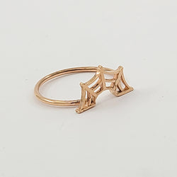 Collection of 10K - 14K Rose Gold Spider Web Ring in a gallery layout