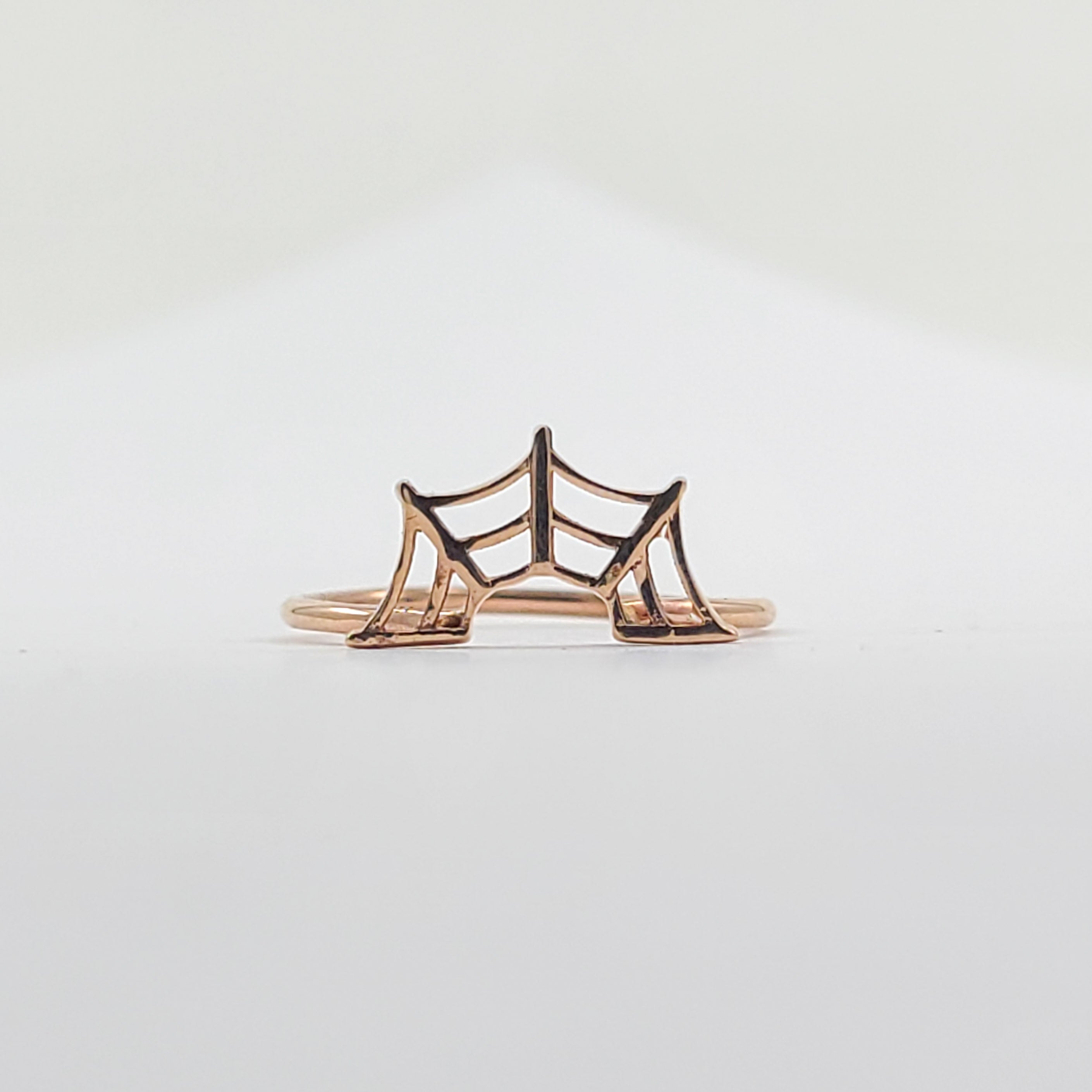Collection of Stackable Spider Web Ring - Rose Gold in a gallery layout