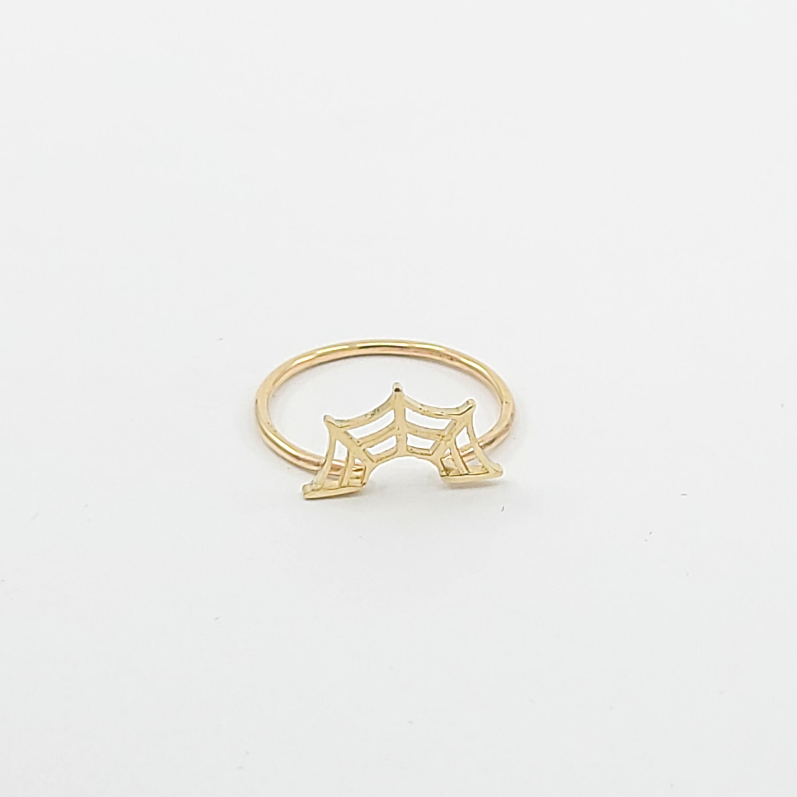 Collection of Stackable Spider Web Ring - Yellow Gold in a gallery layout