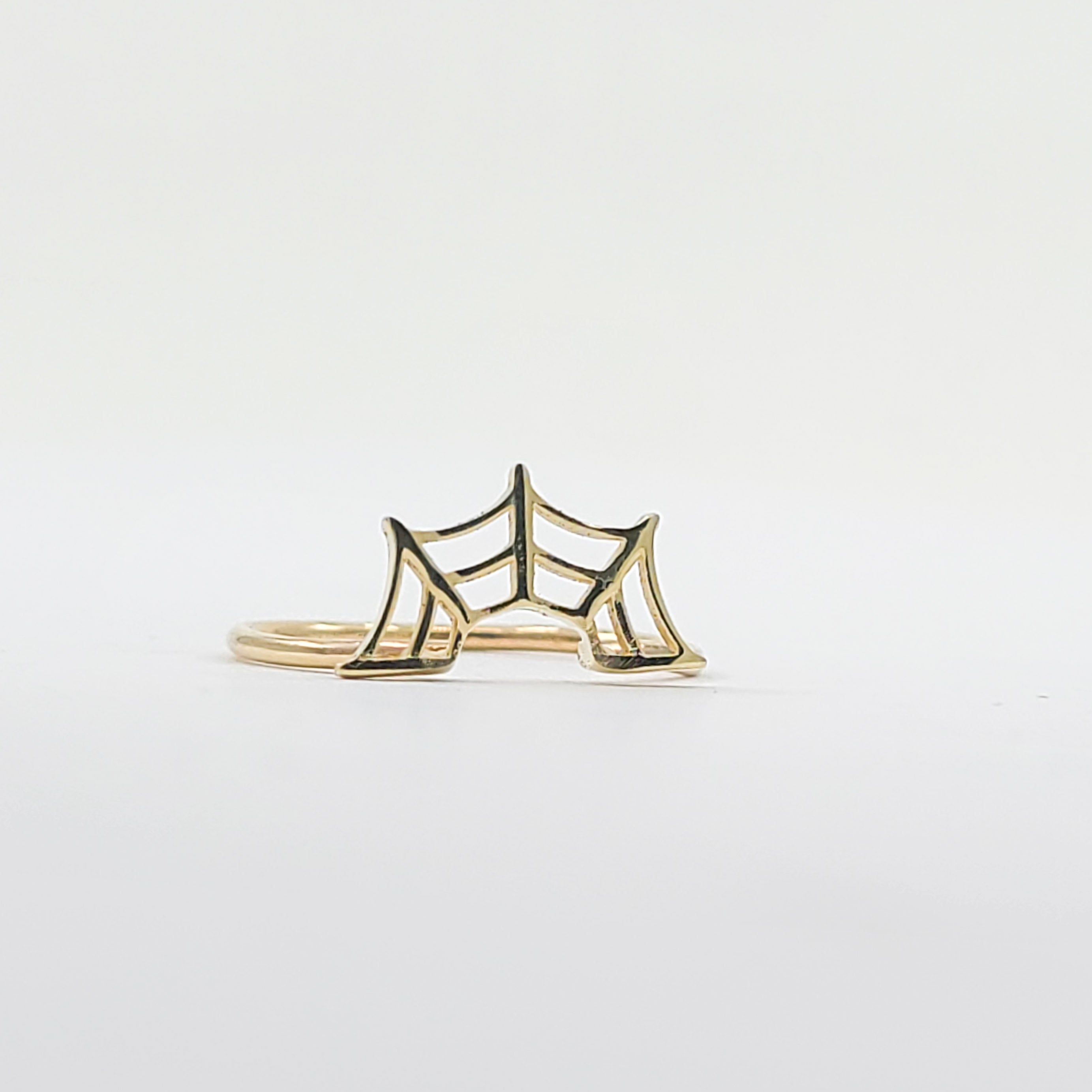 Collection of Stackable Spider Web Ring - Yellow Gold in a gallery layout