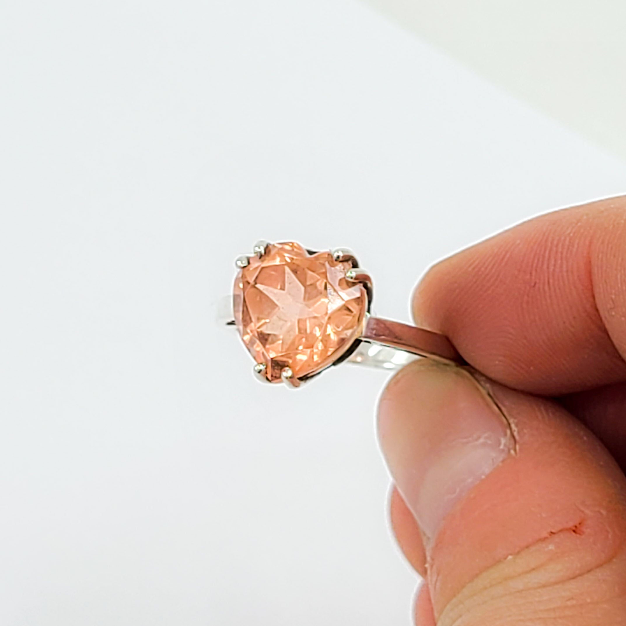 Collection of Bague Coeur Quartz Fraise Rose / Quartz Morganite in a gallery layout