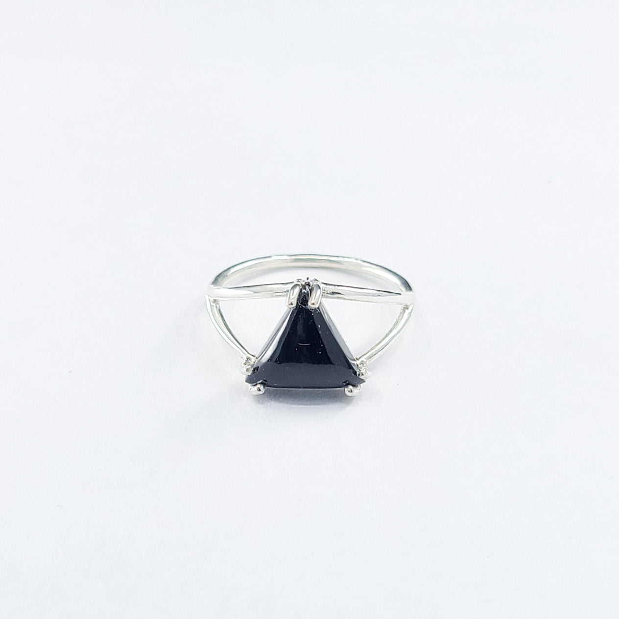 Collection of Black Triangle Onyx Ring in a gallery layout
