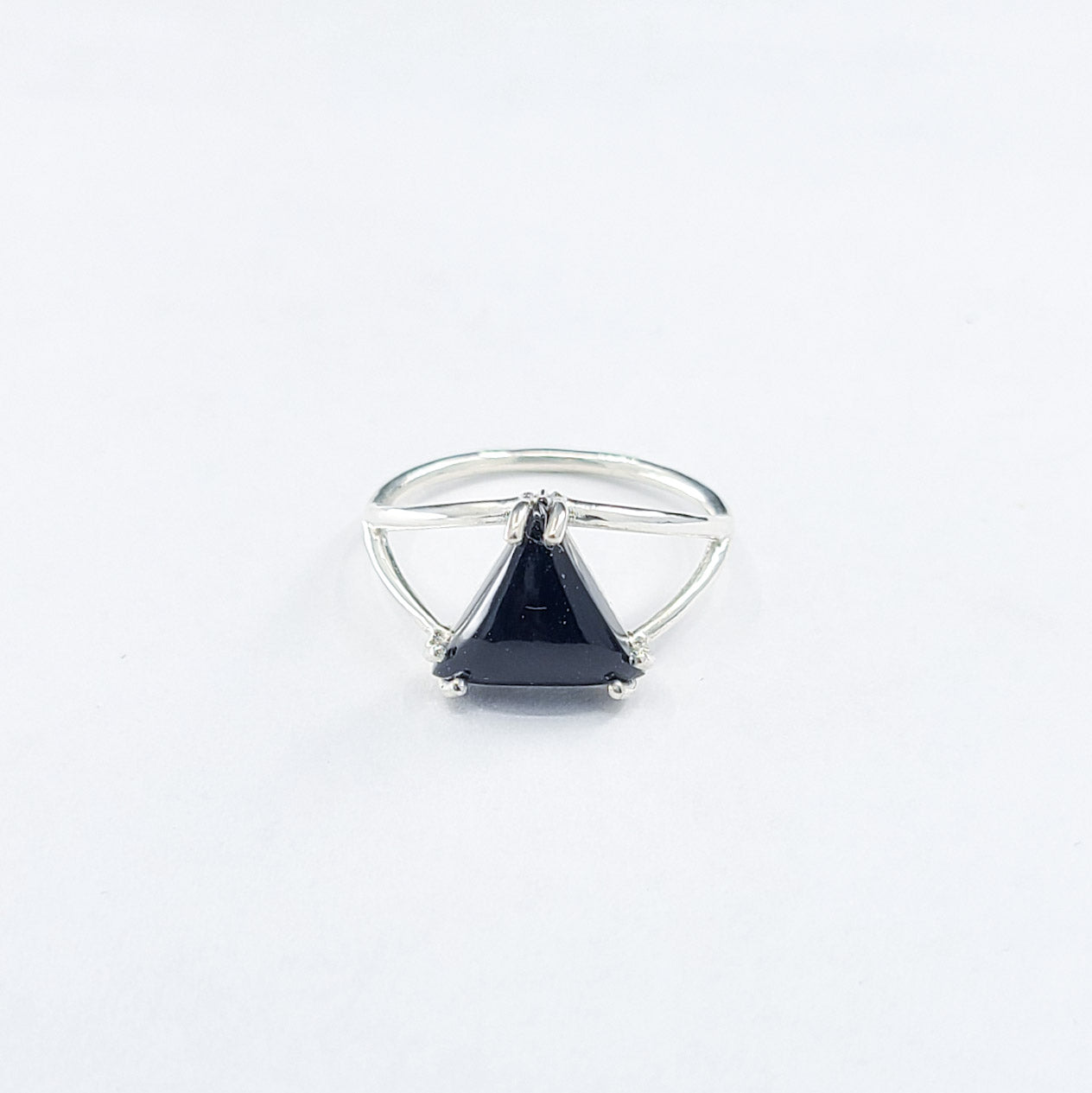 Black Triangle Onyx Ring