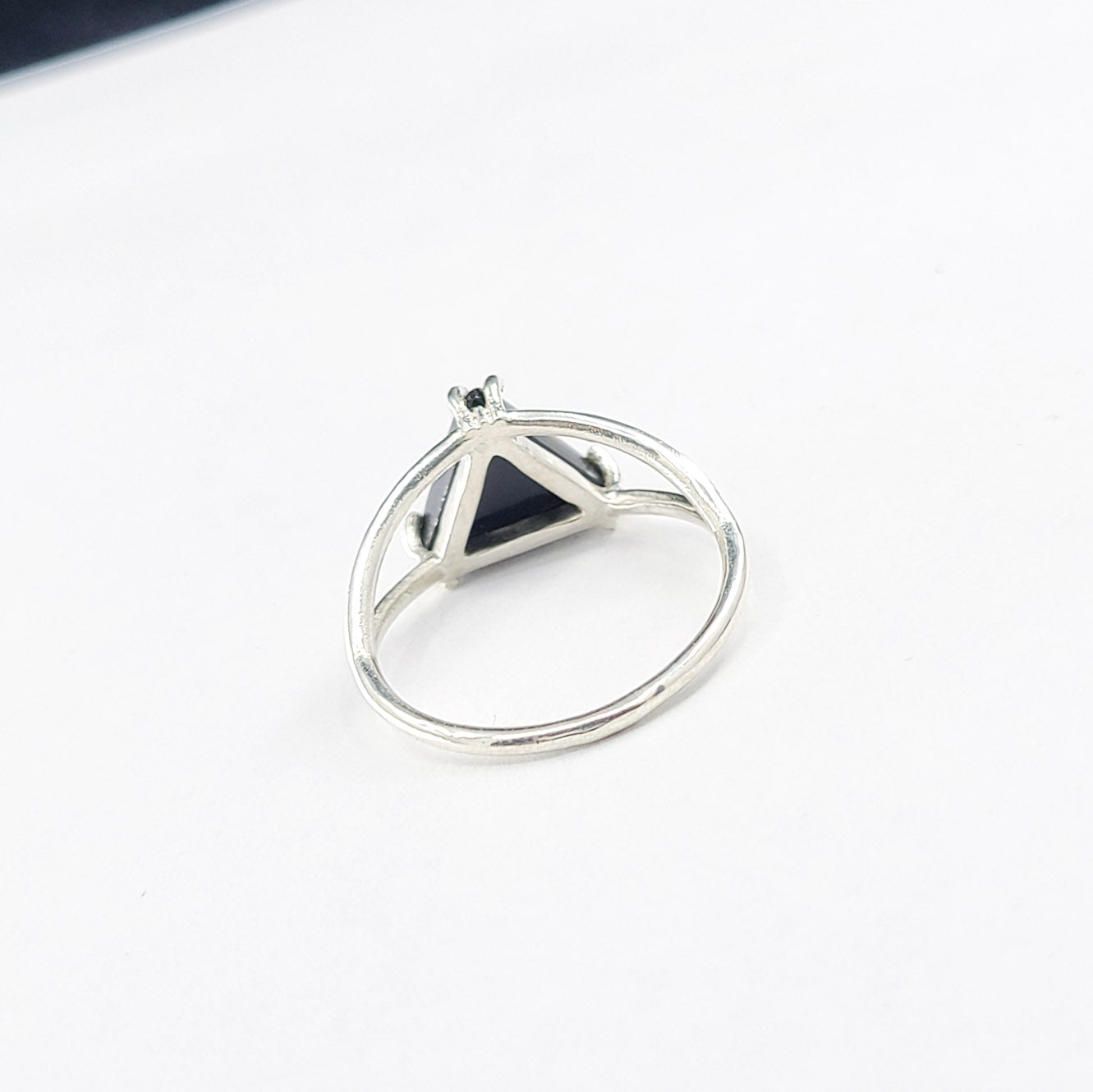 Black Triangle Onyx Ring