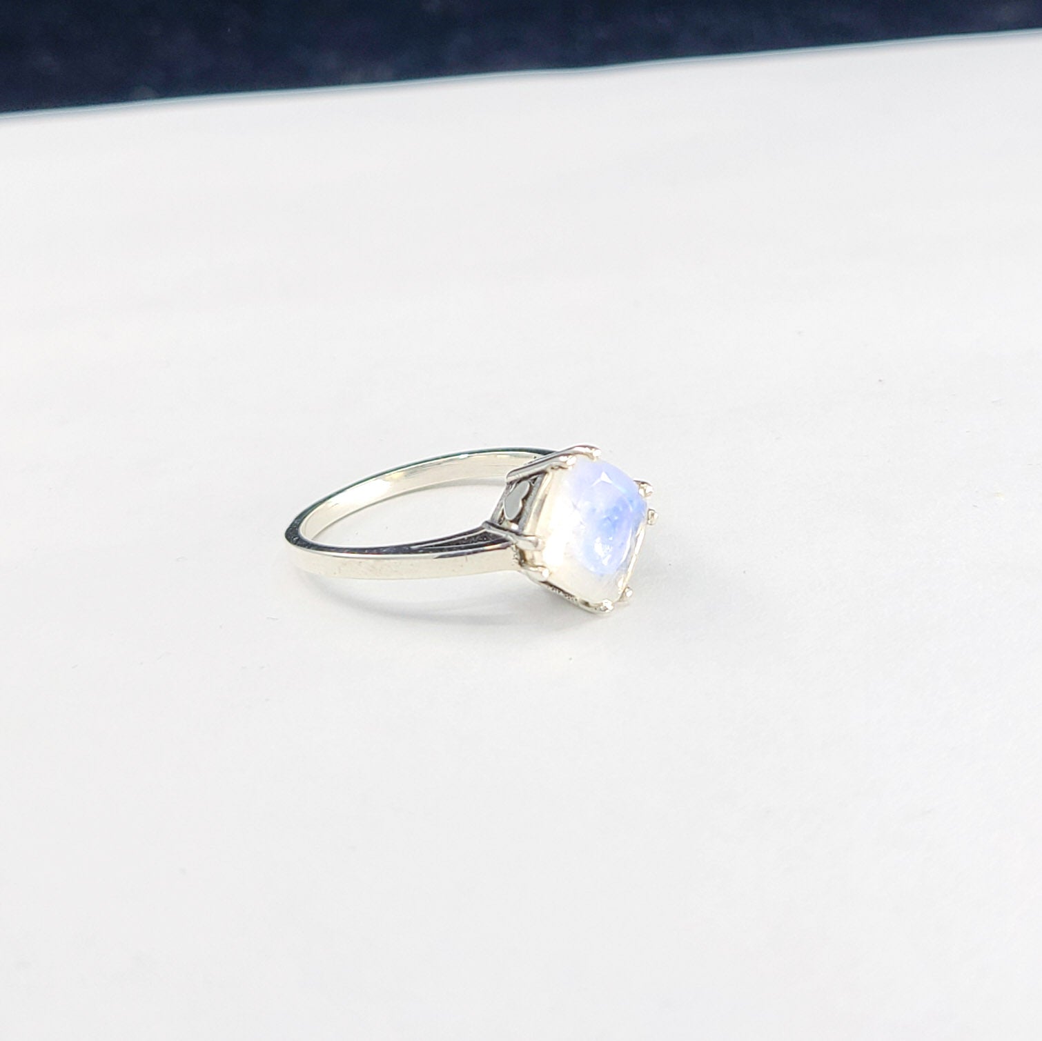 Collection of Big Rainbow Moonstone Ring in a gallery layout