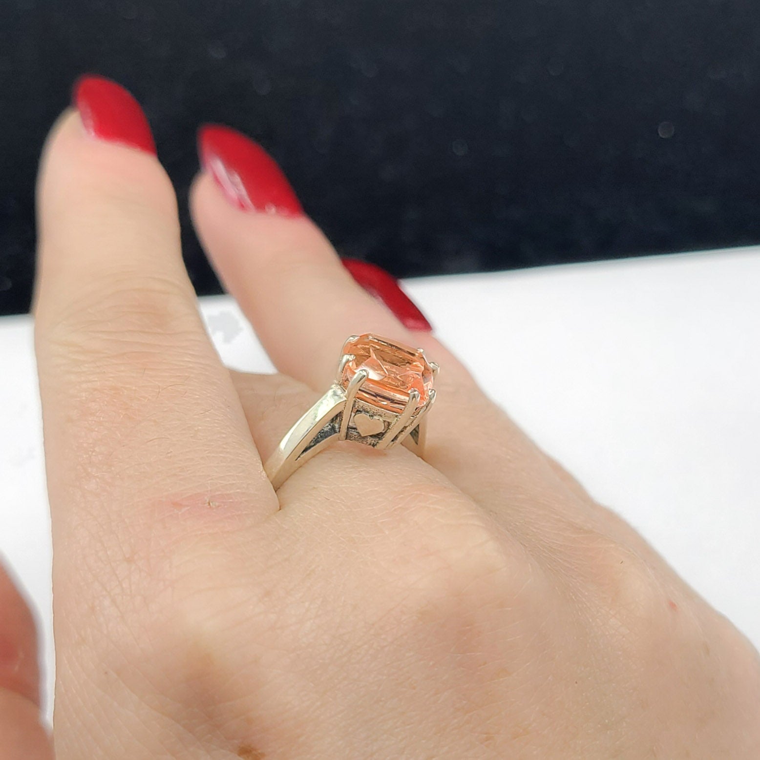 Collection of Pink Strawberry Quartz Ring in a gallery layout