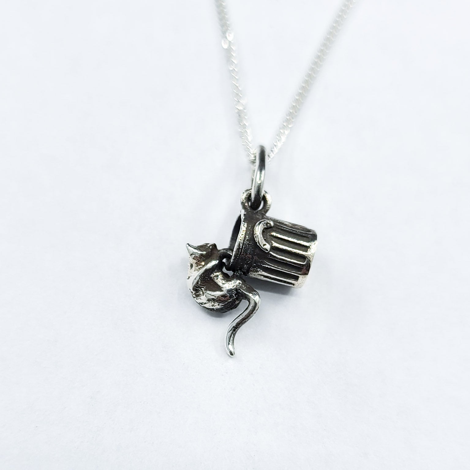 Collection of Tiny Rat Garbage Can Pendant in a gallery layout