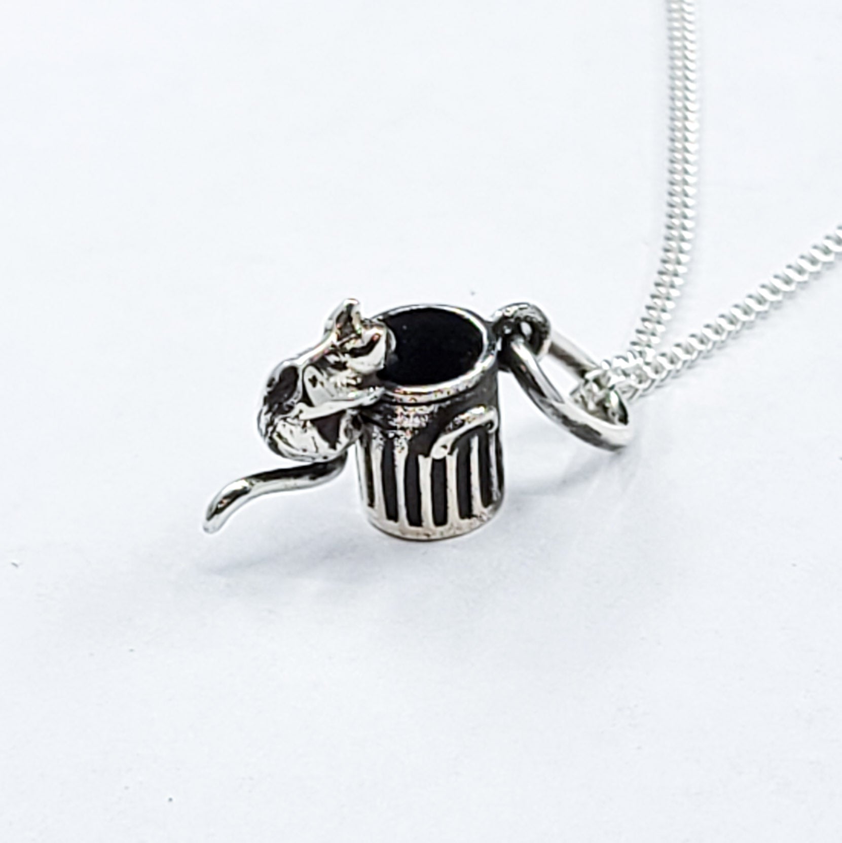 Collection of Tiny Rat Garbage Can Pendant in a gallery layout