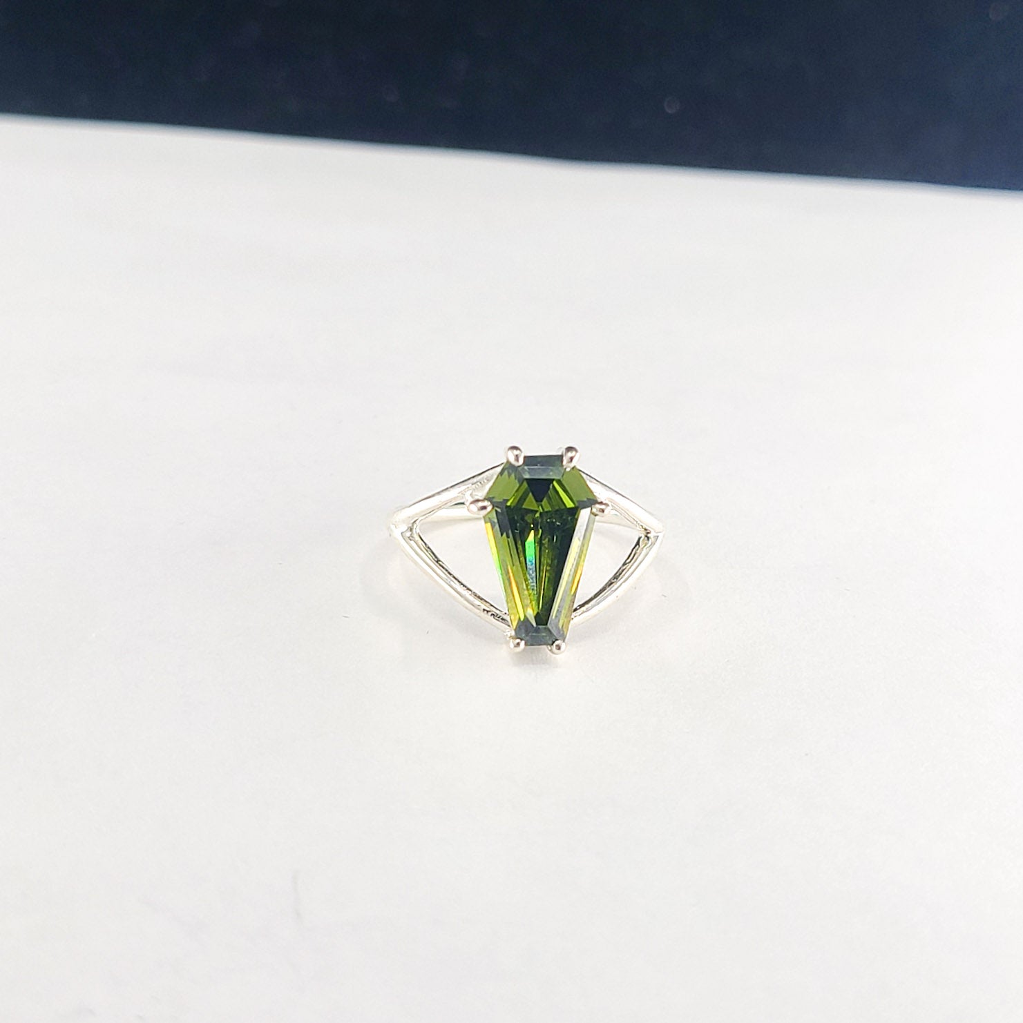 Collection of Big Slime Green Coffin Ring in a gallery layout