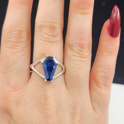 Collection of Big Blue Dragon Coffin Ring in a gallery layout