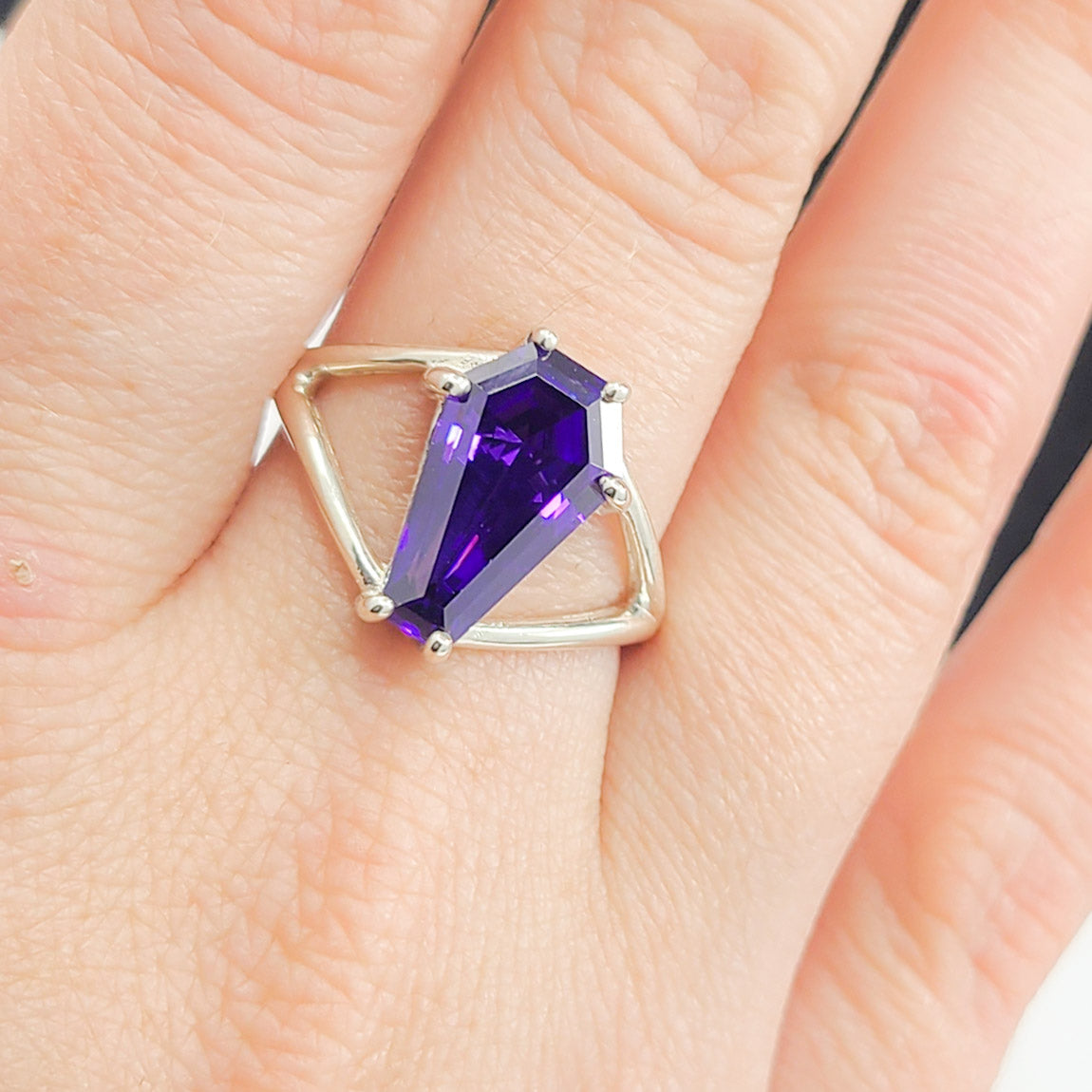 Collection of Big Magic Purple Coffin Ring in a gallery layout