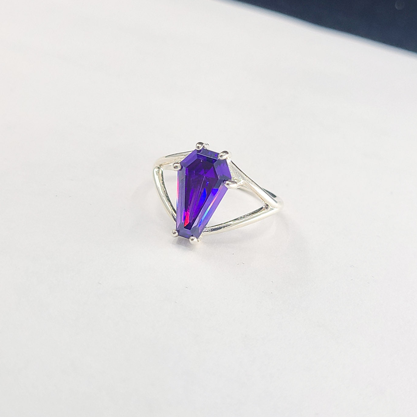 Collection of Big Magic Purple Coffin Ring in a gallery layout