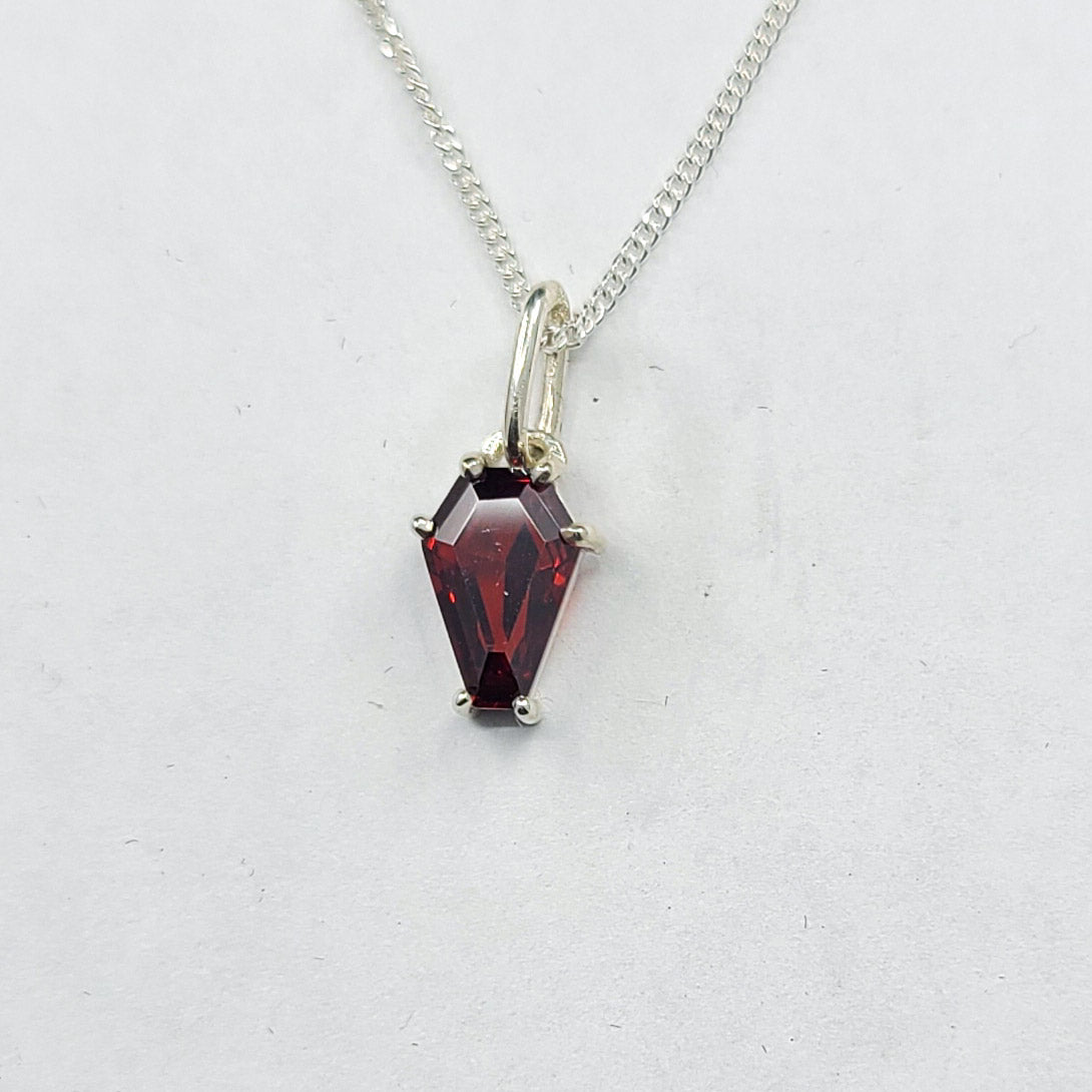Blood Red Coffin Pendant 6x9