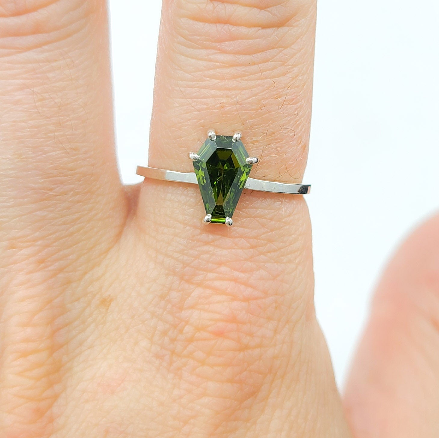 Cute Slime Green Coffin Ring 6x9