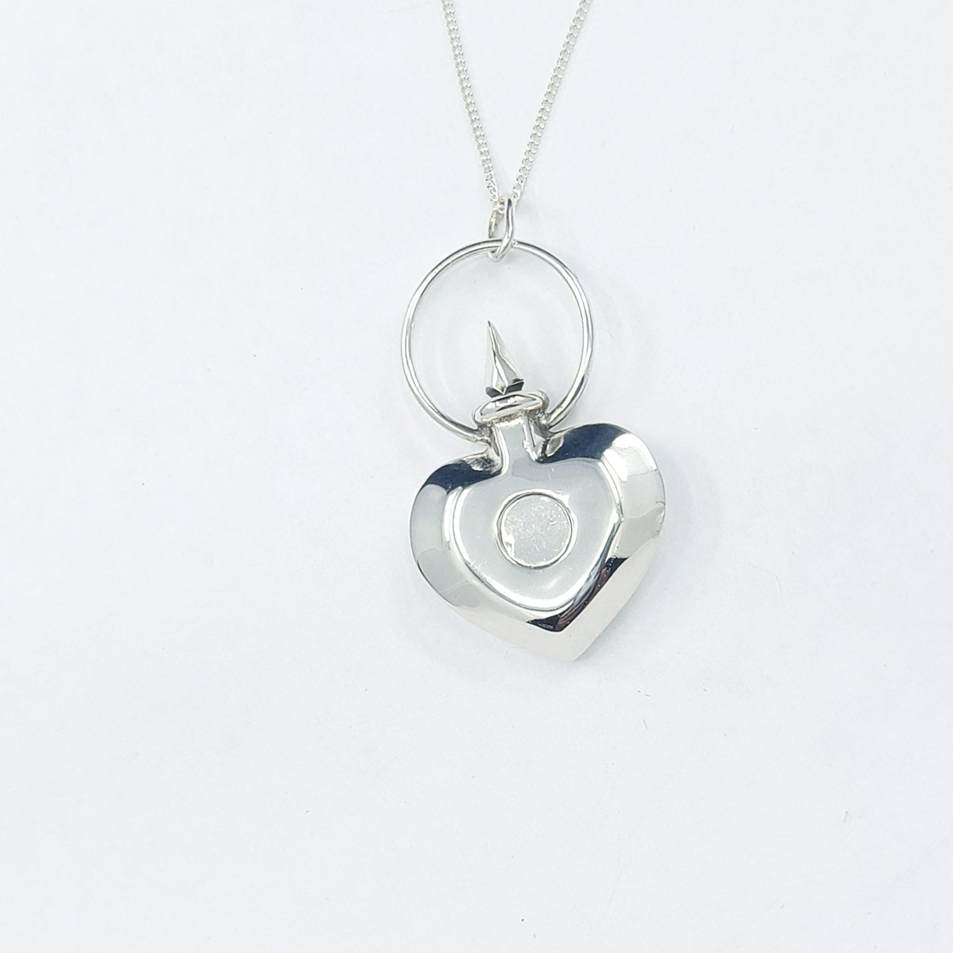 Collection of Silver Heart Urn Vial Pendant in a gallery layout