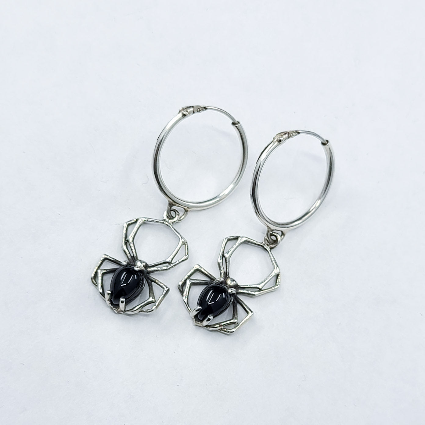 Collection of Black Spider Hoops Earrings - Inchoo Bijoux in a gallery layout