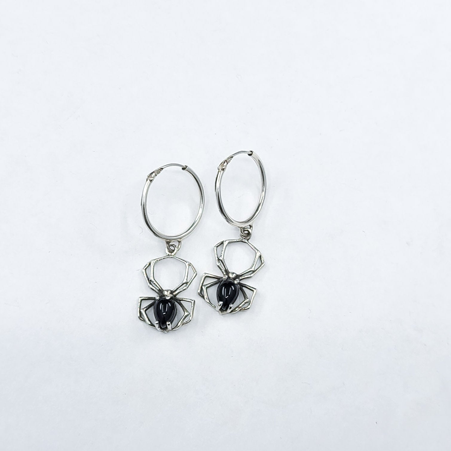 Collection of Black Spider Hoops Earrings - Inchoo Bijoux in a gallery layout