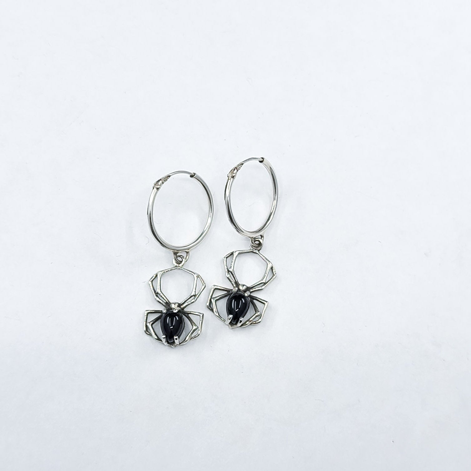 Black Spider Hoops Earrings - Inchoo Bijoux