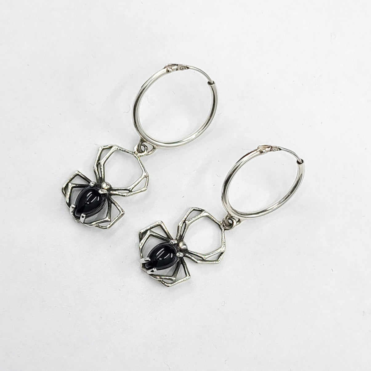 Collection of Black Spider Hoops Earrings - Inchoo Bijoux in a gallery layout