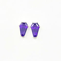 Collection of Big Purple Coffin Stud Earrings (8x13) in a gallery layout