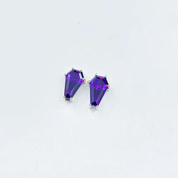 Collection of Boucles d'oreilles clous grand cercueil violet (8x13) in a gallery layout