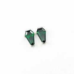 Collection of Big Absinthe Green Coffin Stud Earrings (8x13) in a gallery layout