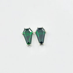 Collection of Big Absinthe Green Coffin Stud Earrings (8x13) in a gallery layout