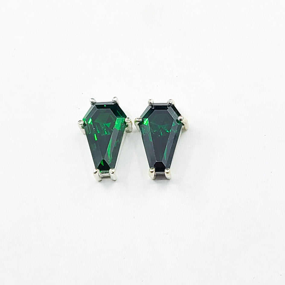 Collection of Boucles d'oreilles clous grand cercueil vert absinthe (8x13) in a gallery layout