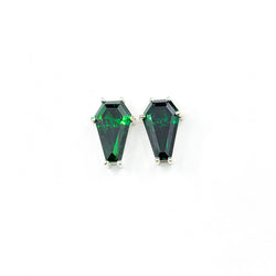 Collection of Big Absinthe Green Coffin Stud Earrings (8x13) in a gallery layout