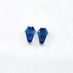 Collection of Boucles d'oreilles clous Big Deep Blue Coffin (8x13) in a gallery layout