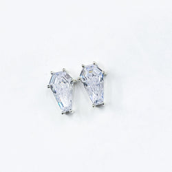 Collection of Big Sparkling Coffin Stud Earrings (8x13) in a gallery layout