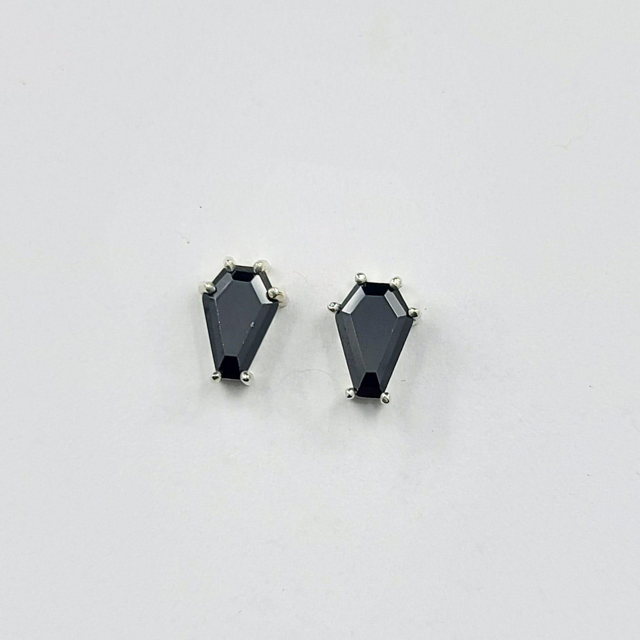 Collection of Black Coffin Stud Earrings (6x9) in a gallery layout