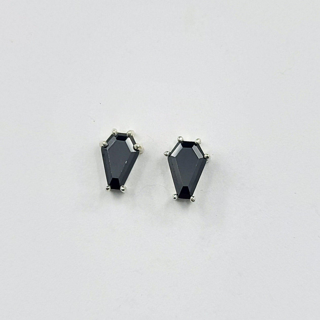 Black Coffin Stud Earrings (6x9)