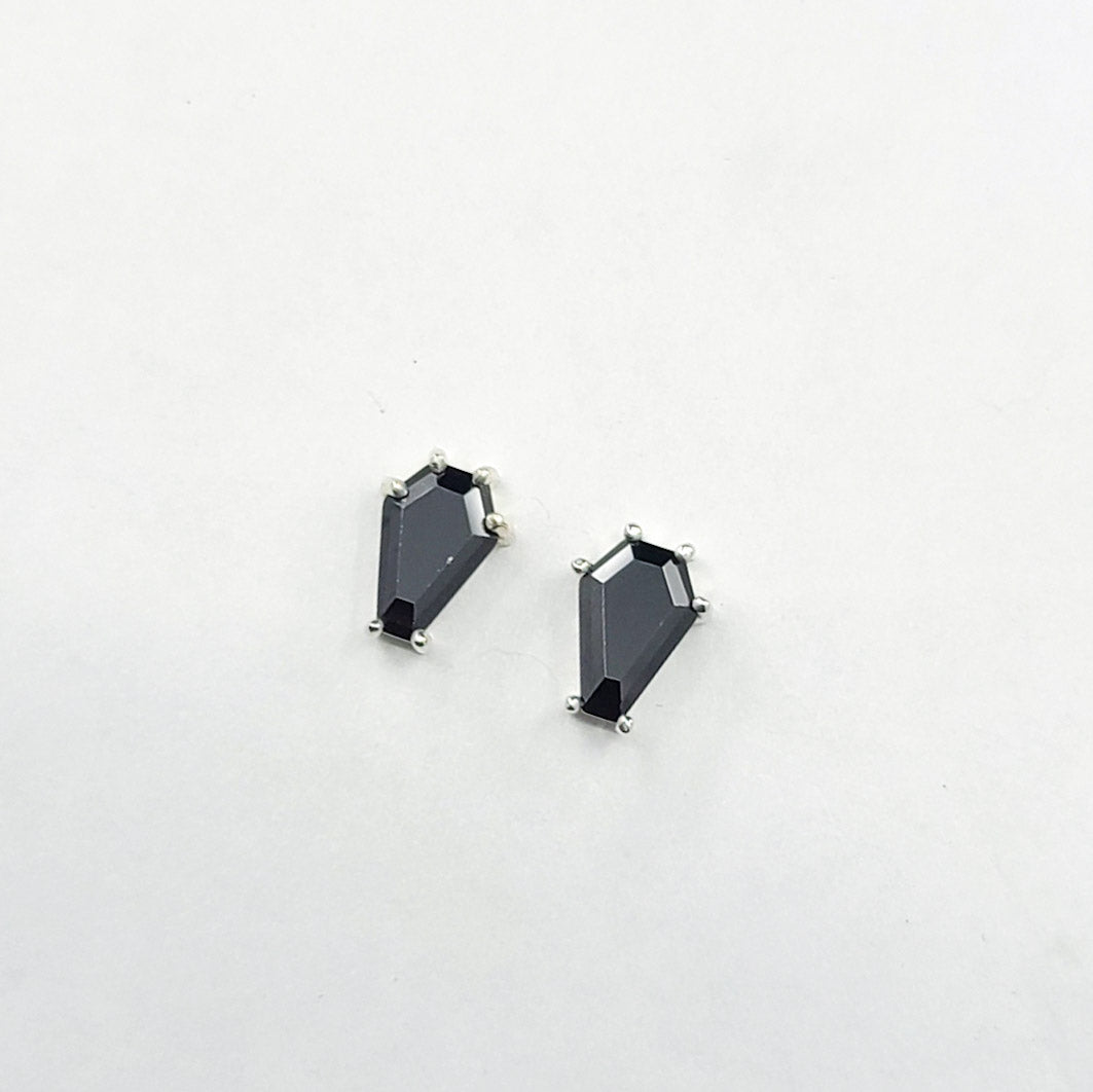 Collection of Black Coffin Stud Earrings (6x9) in a gallery layout